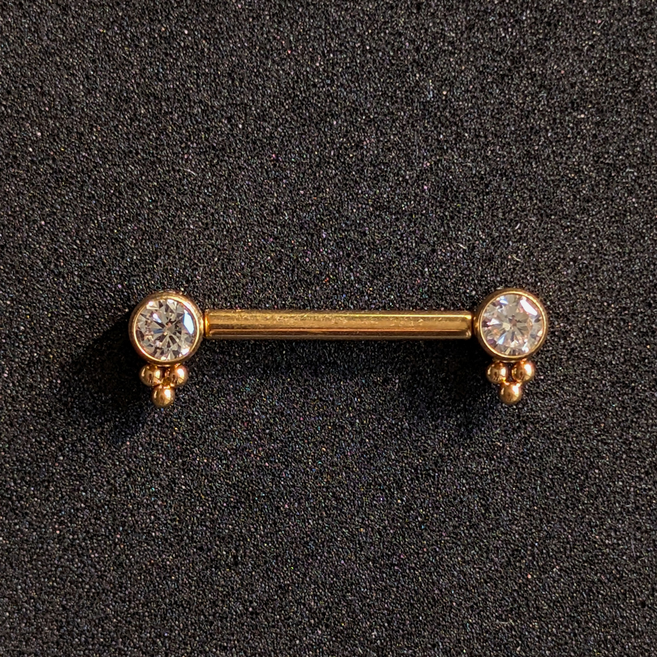 Ornate Crystal Nipple Barbell
