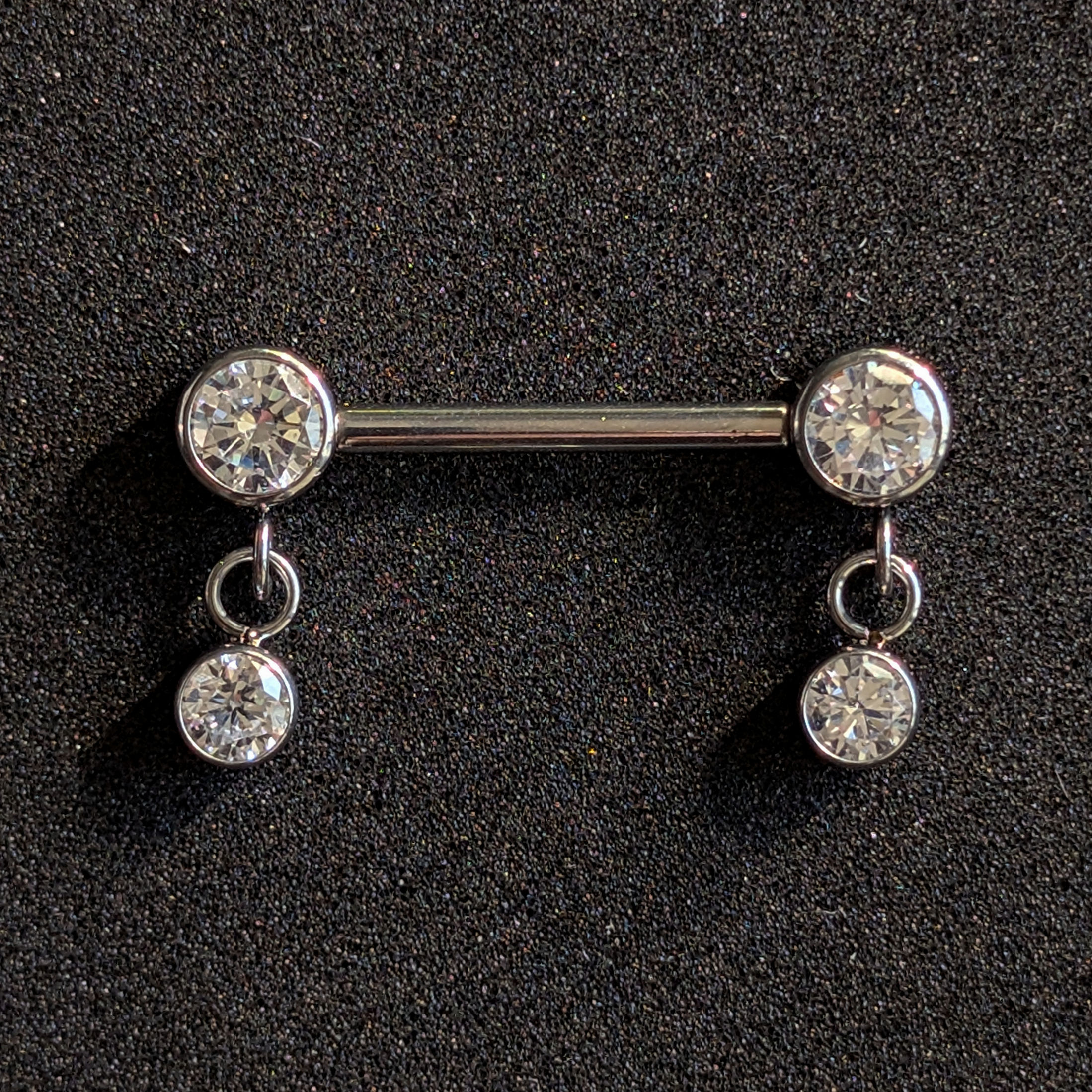 Dangle Crystal Nipple Barbell
