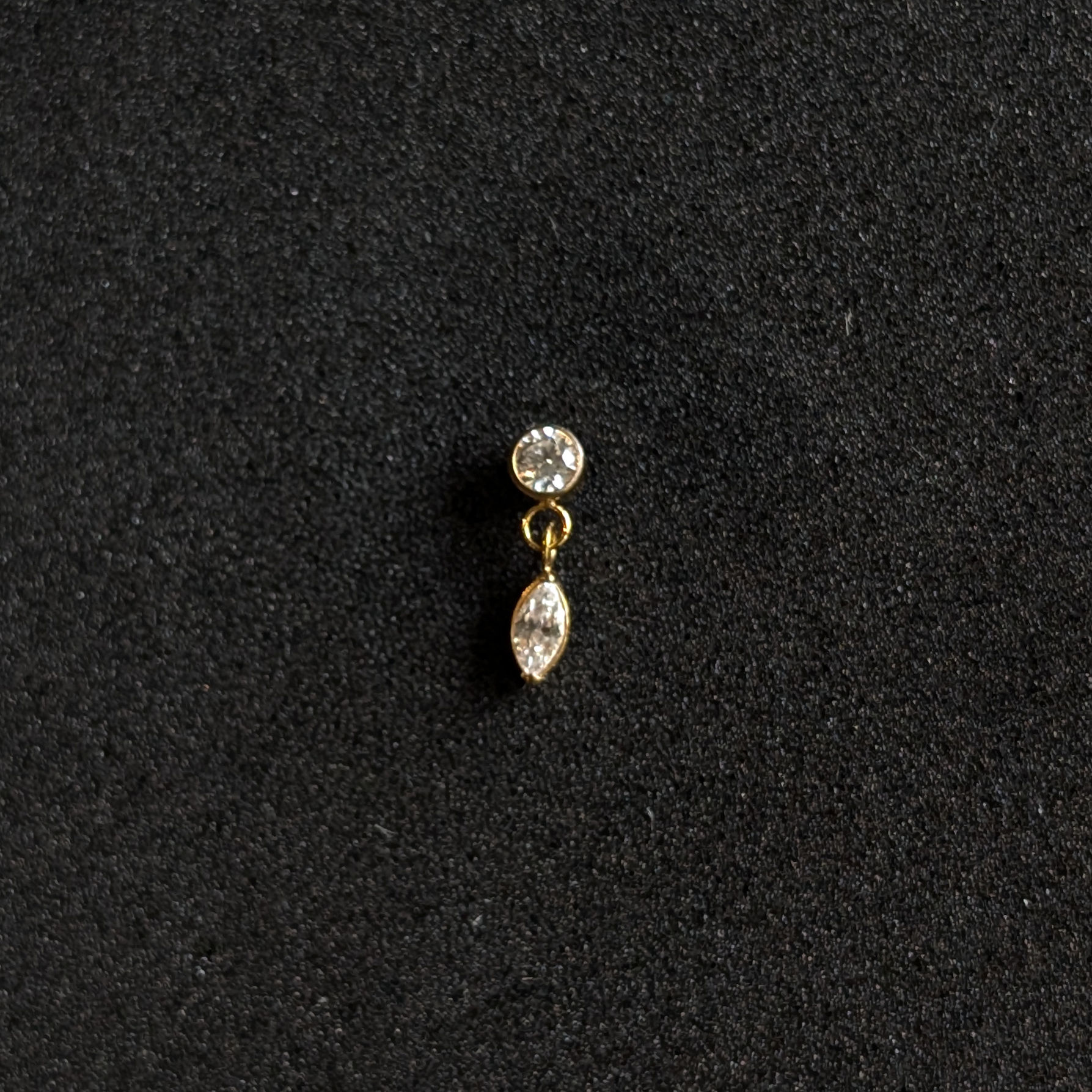 CZ Dangle Labret - Gold