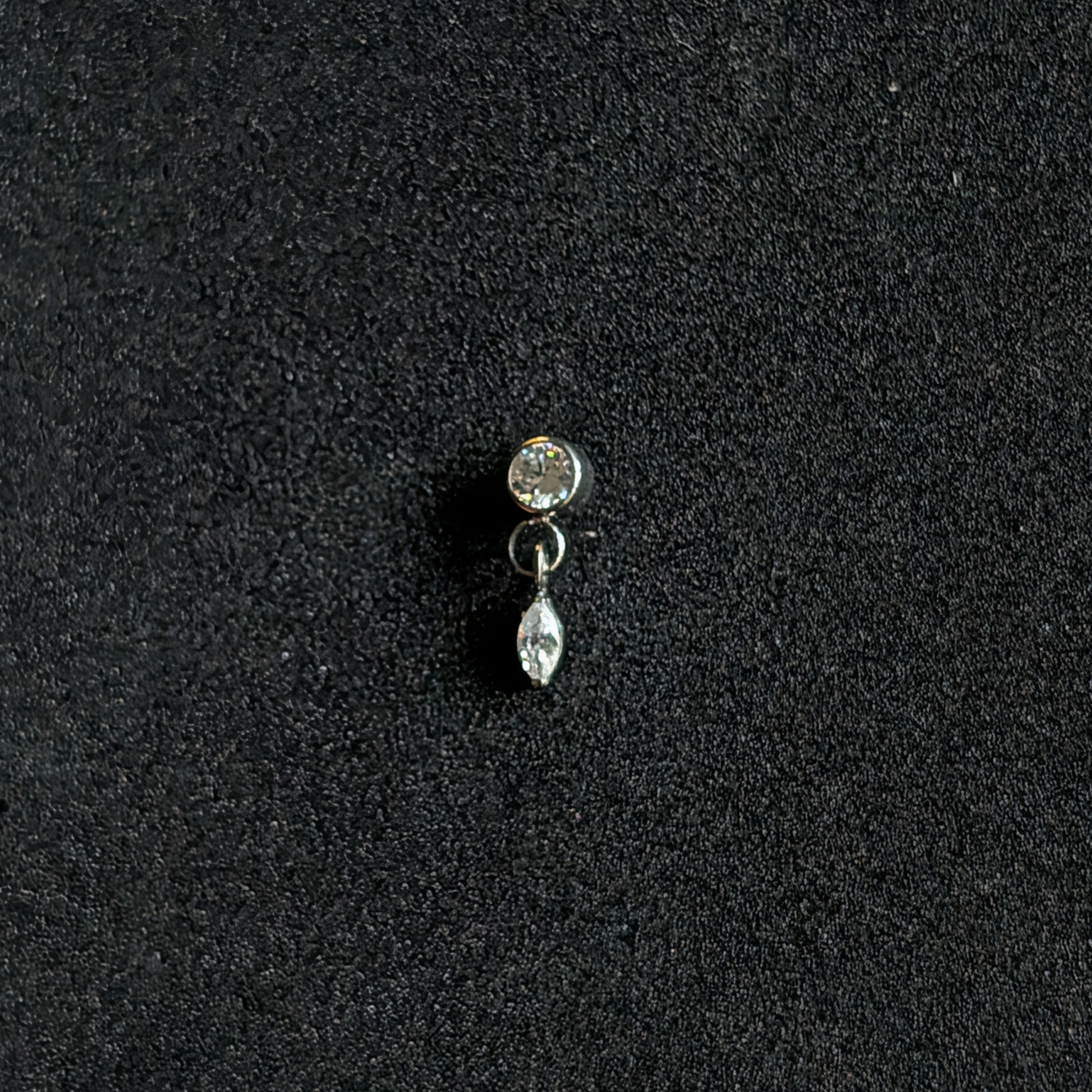 CZ Dangle Labret - Silver