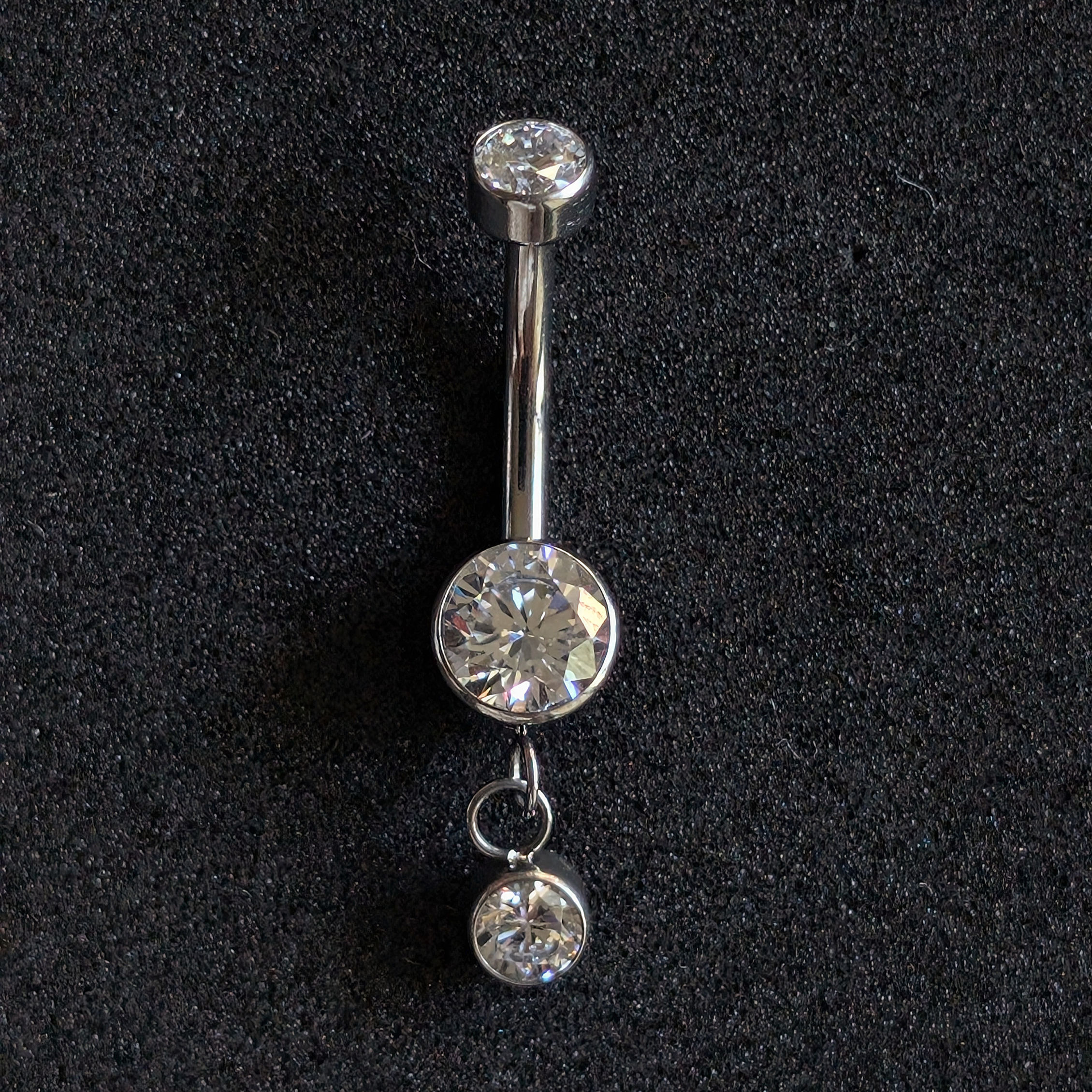 Crystal Belly Bar - single dangle