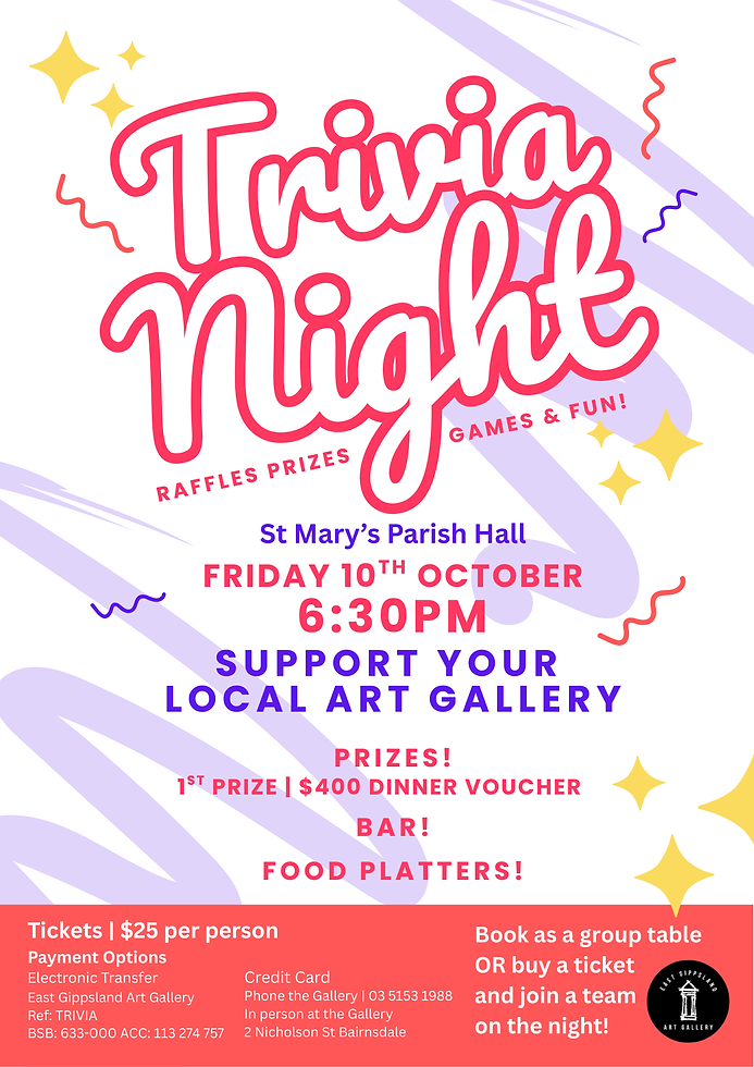 Trivia Night 2025 East Gippsland Art Gallery fundraiser