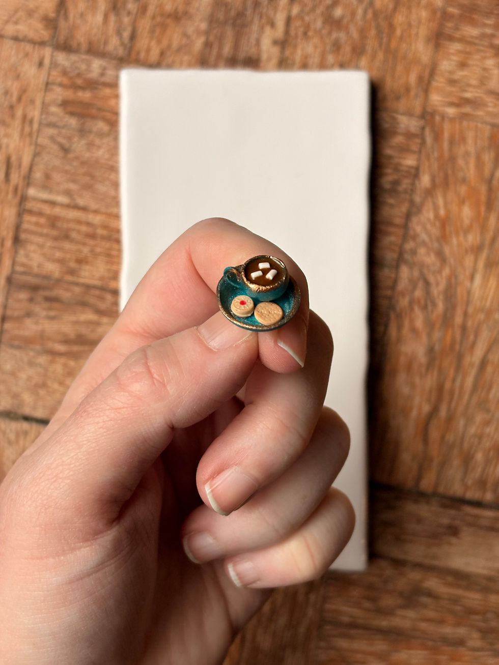 Thumbnail: Miniature Biscuits and Drink Plate Pin (12mm)