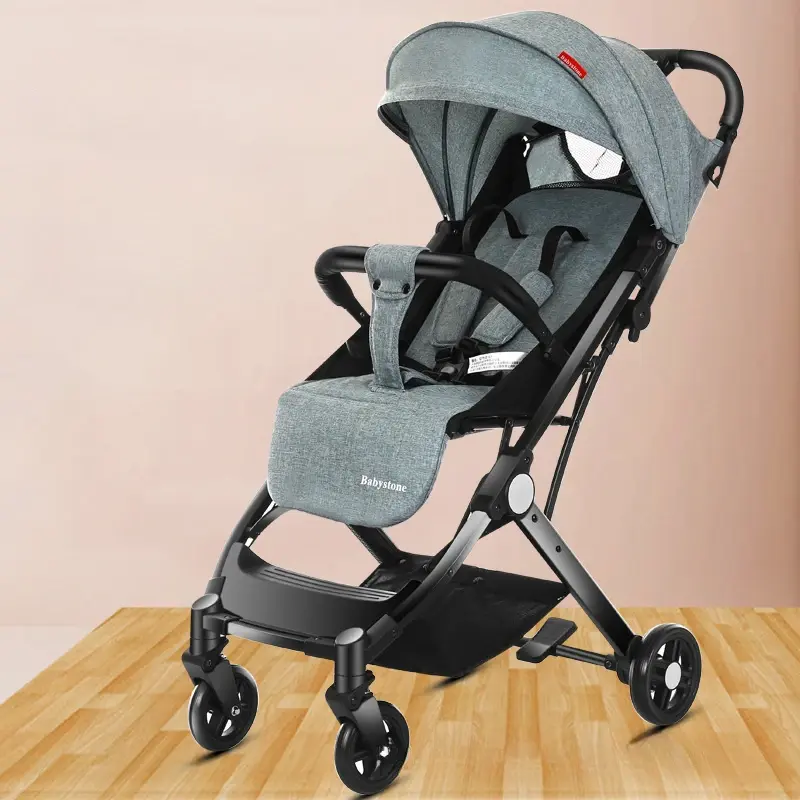 Thumbnail: Lightweight Travel Pram Four-Wheel Stroller Portable Newborn Baby Foldable