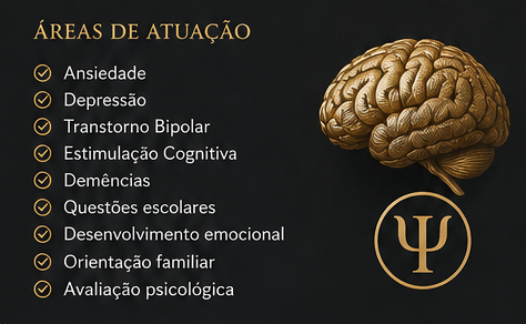 Áreas de atuação em terapia humanizada online: ansiedade e depressão.