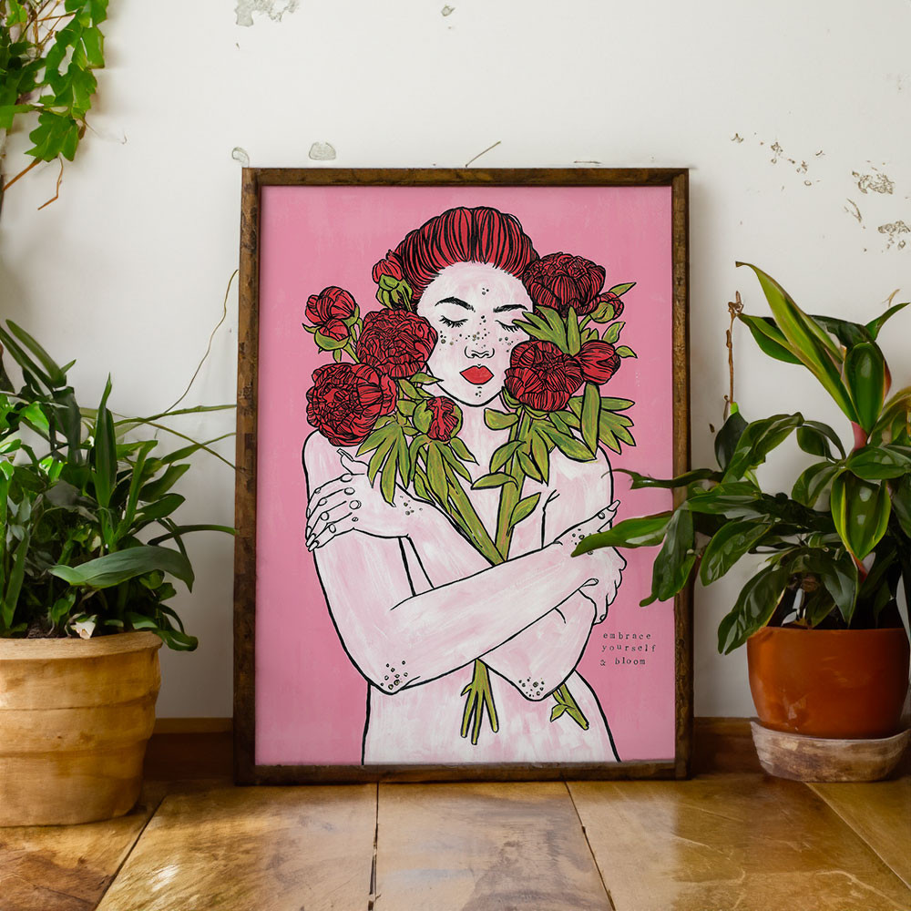 A3 250gsm Art Print | "Embrace Yourself & Bloom"