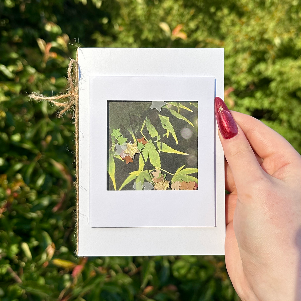 A6 Autumn Themed Maple Leaf Shaker Greetings Card