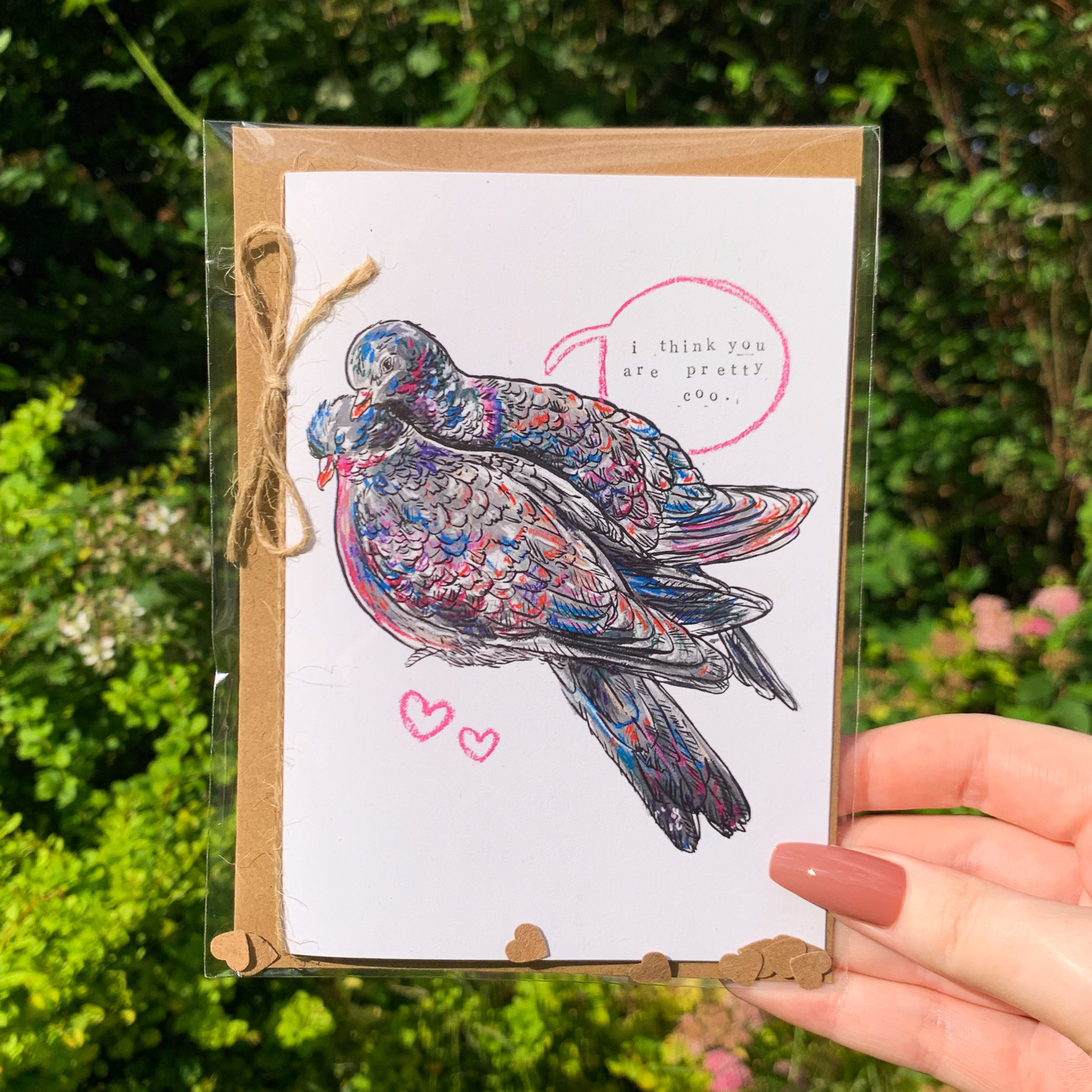 "I Think You’re Pretty Coo" | A6 Illustrative Pigeon themed Greetings Card