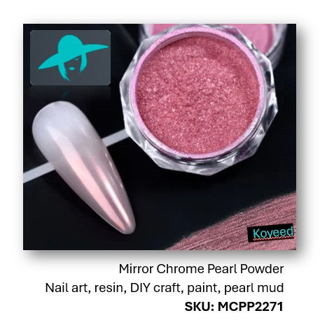 Rose Pink Mirror Chrome Powder | Available at Koyeed Nail Store
