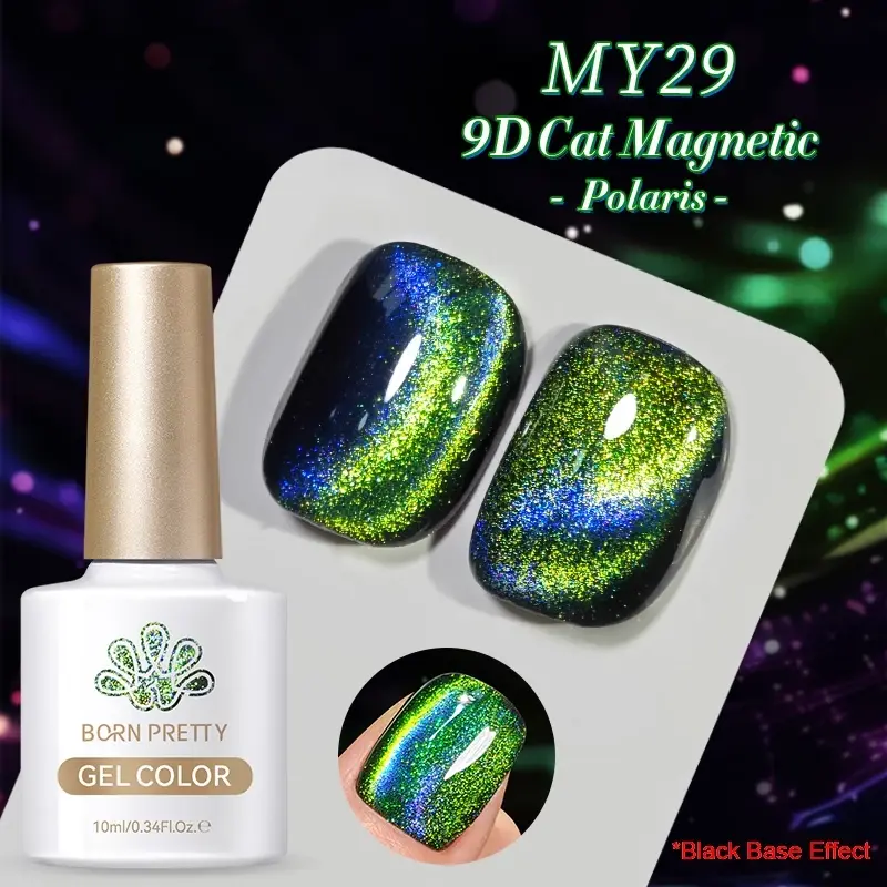 Green Multichrome Shimmering Galaxy Glow Cat Eye | Available at Koyeed