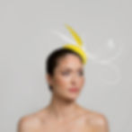 Yellow and White Headpiece Right Side View
