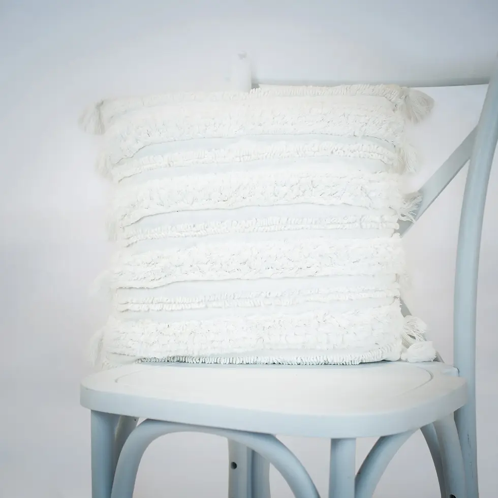 Cushion- Fringe White