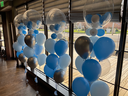 Gum ball Balloon bunches floor arrangments