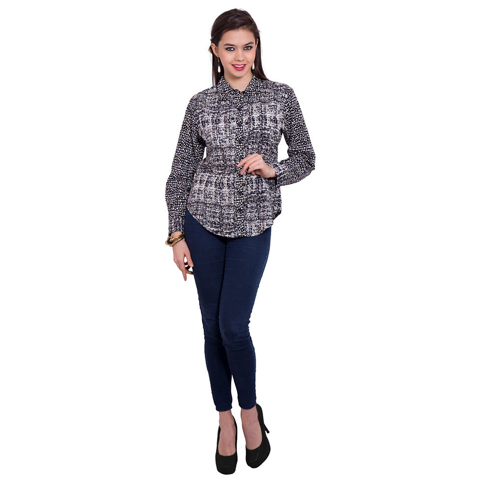 Thumbnail: Tarki Shirt Long Sleeves Black Print