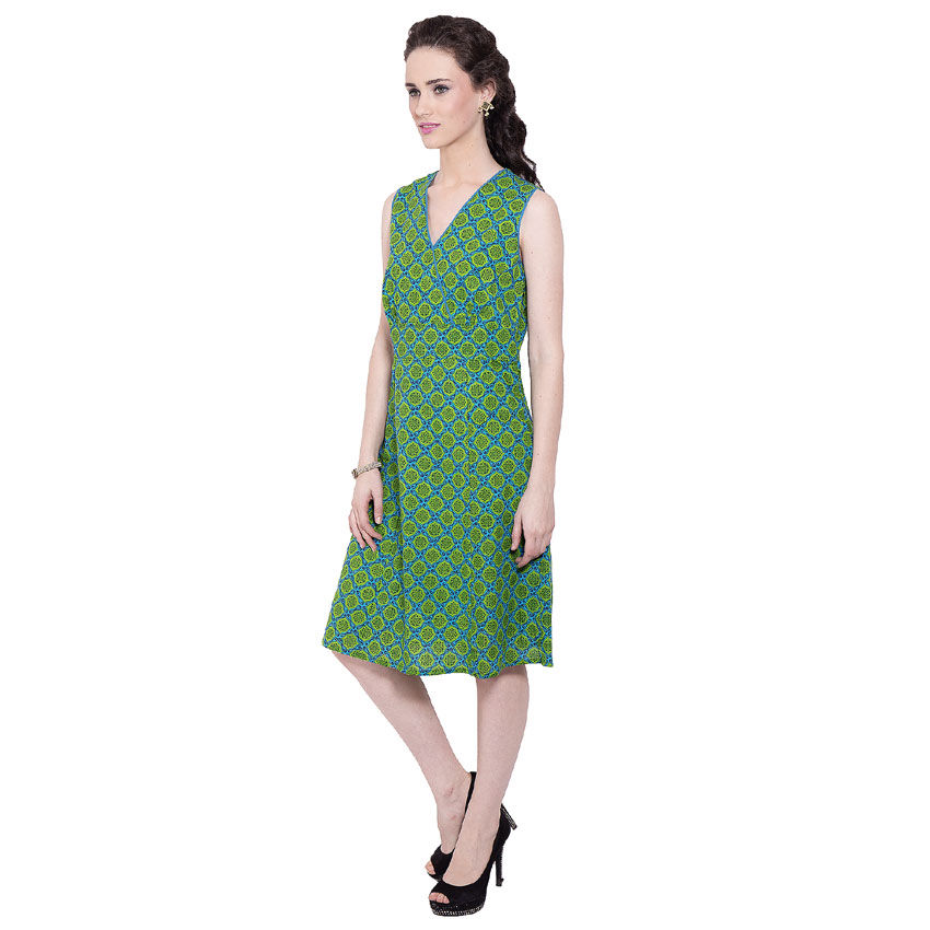 Thumbnail: Alena Dress Cotton Green