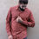Thumbnail: Mens Shirt Long Sleeves Cotton Hand Block Print Red