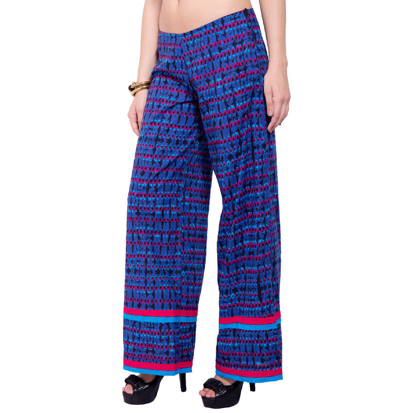 Holi Pants Cotton Blue Print
