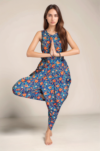 Navy Blue Colour Printed Jumpsuit - Buy at Wholesale Price