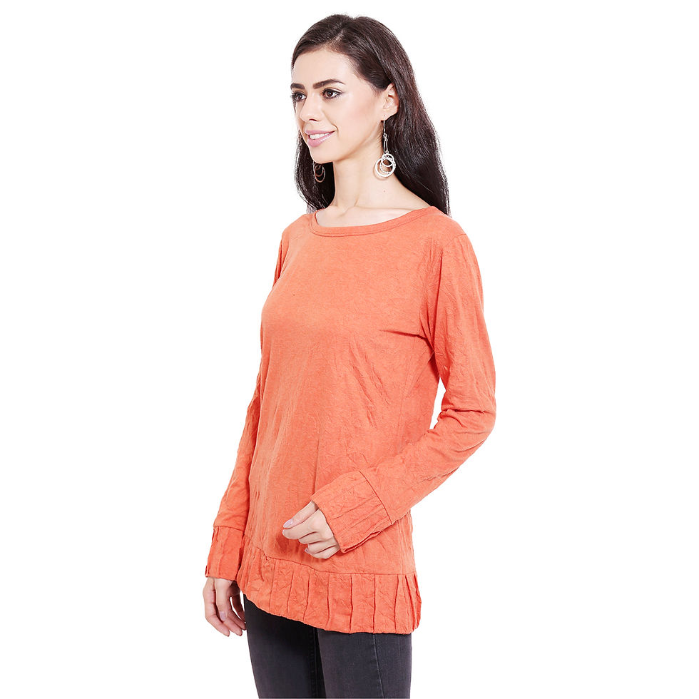 Thumbnail: Nectar T-Shirt Long Sleeves Cotton Orange