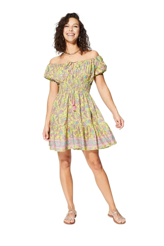 Green Colour Printed Short Dress - Buy at Wholesale Price