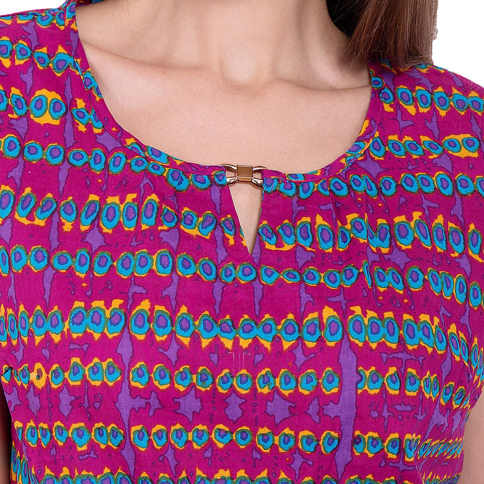 Thumbnail: Juliet Top Cotton Purple Print