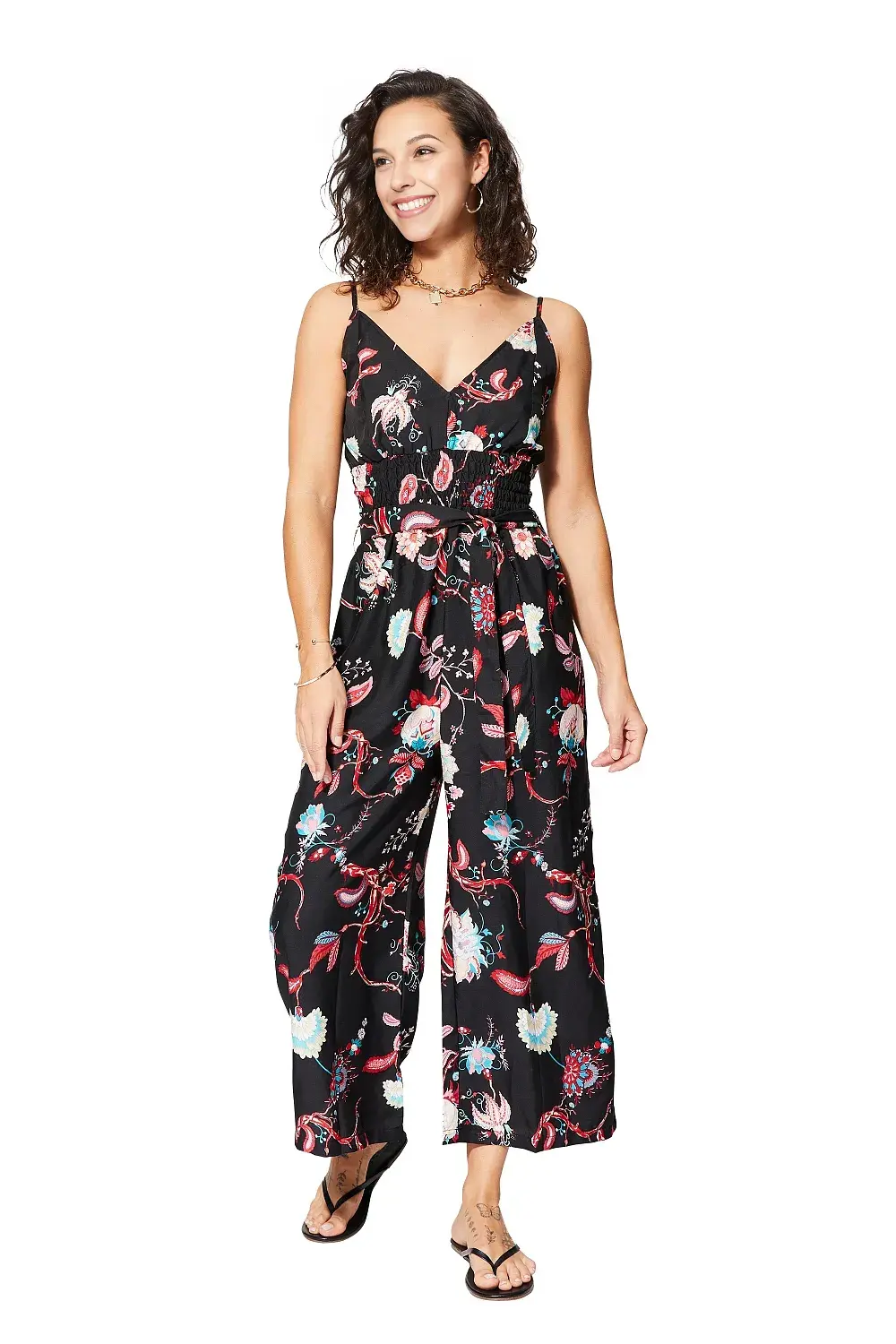 Black Colour Printed Jumpsuit