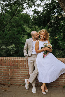 Couple in wedding dress and suit - wedding photographer in Amsterdam