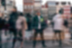 Artists photoshoot in Amsterdam streets, people passing by