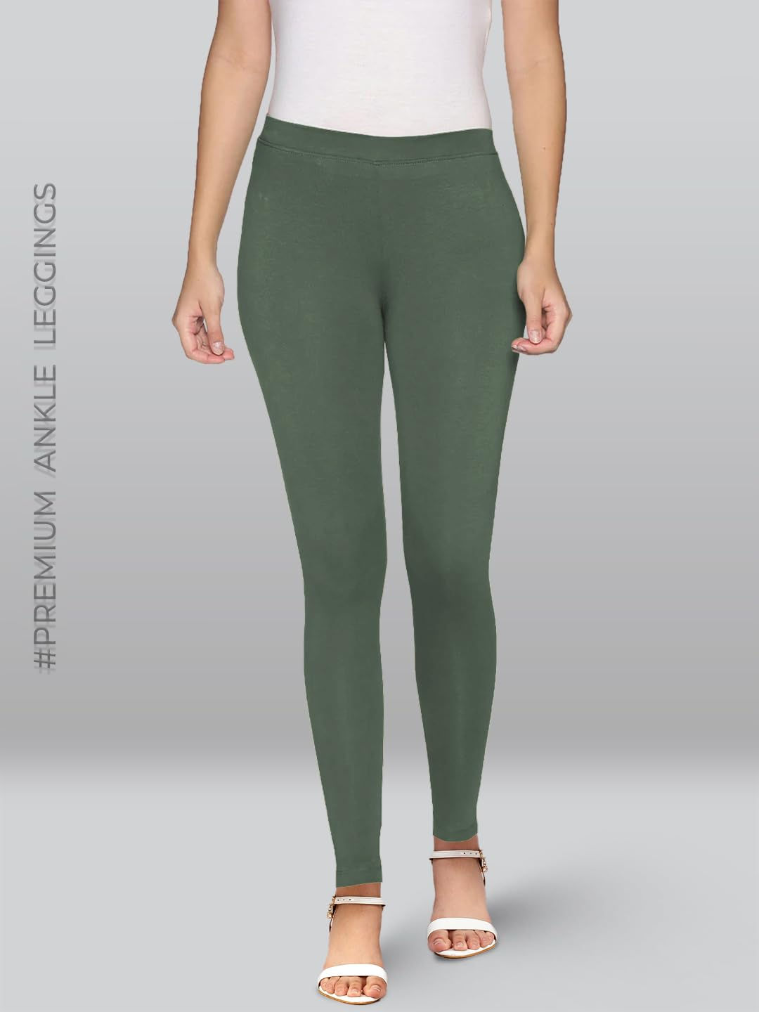 Premium Viscose Stretchable Ankle Length Leggings for Women - Steel Grey - Image 2