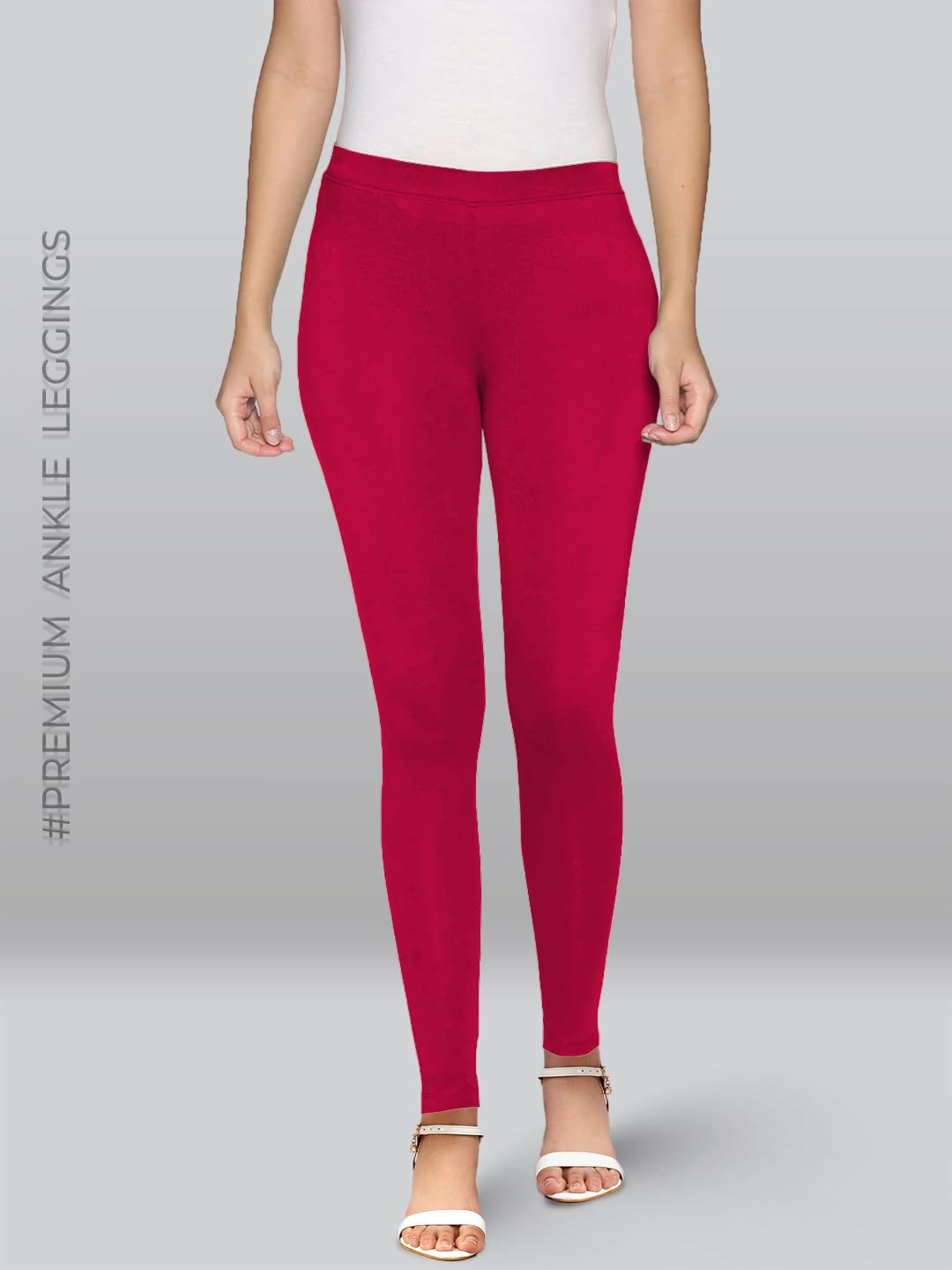 Premium Viscose Stretchable Ankle Length Leggings for Women - Megenta - Image 2