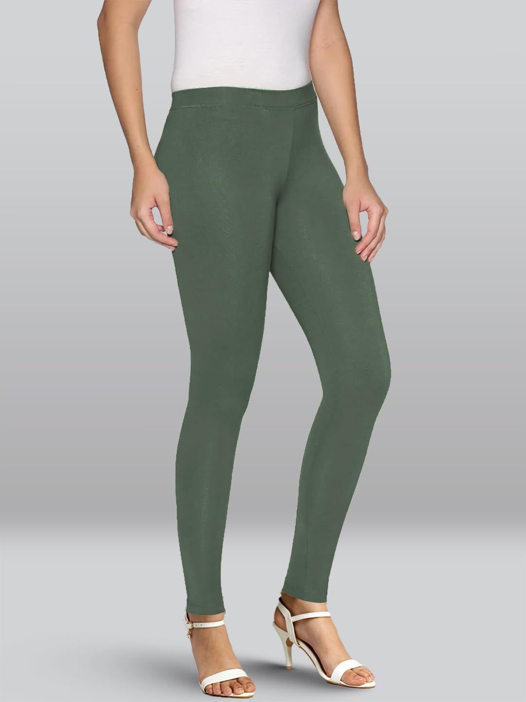 Premium Viscose Stretchable Ankle Length Leggings for Women - Steel Grey - Image 4