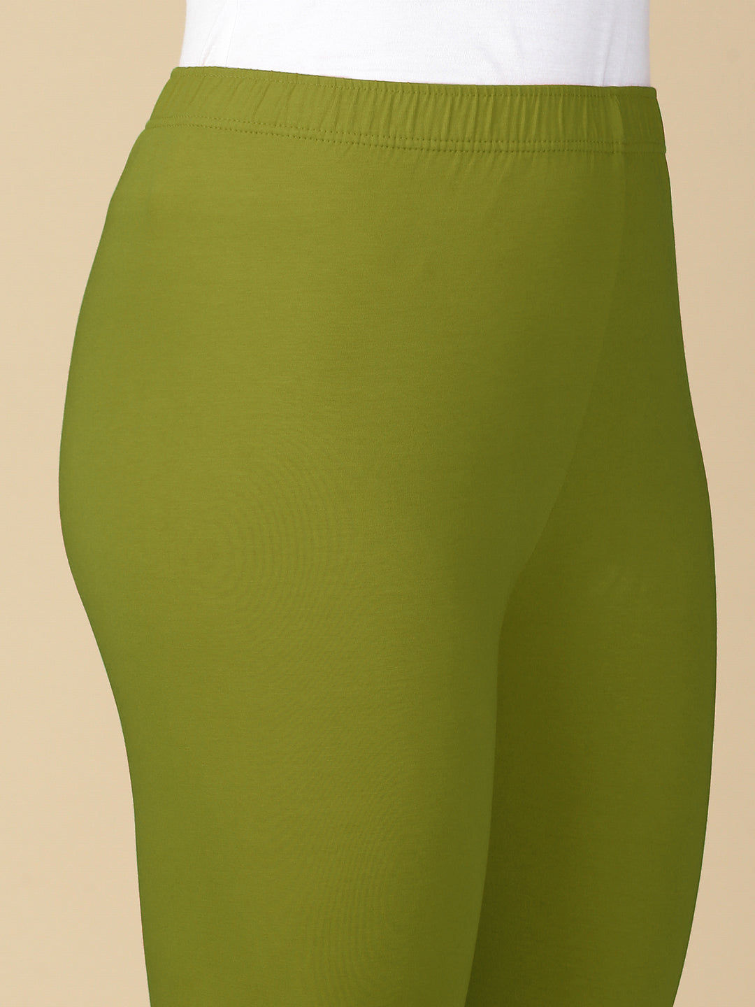 Chatni Green Premium Cotton Stretch Ankle Length Leggings