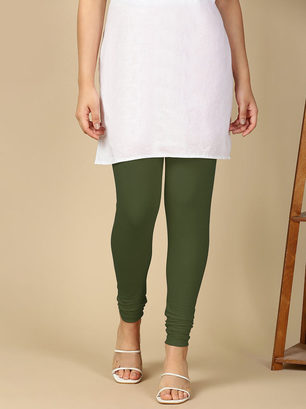 Olive Premium Cotton Stretch Churidar