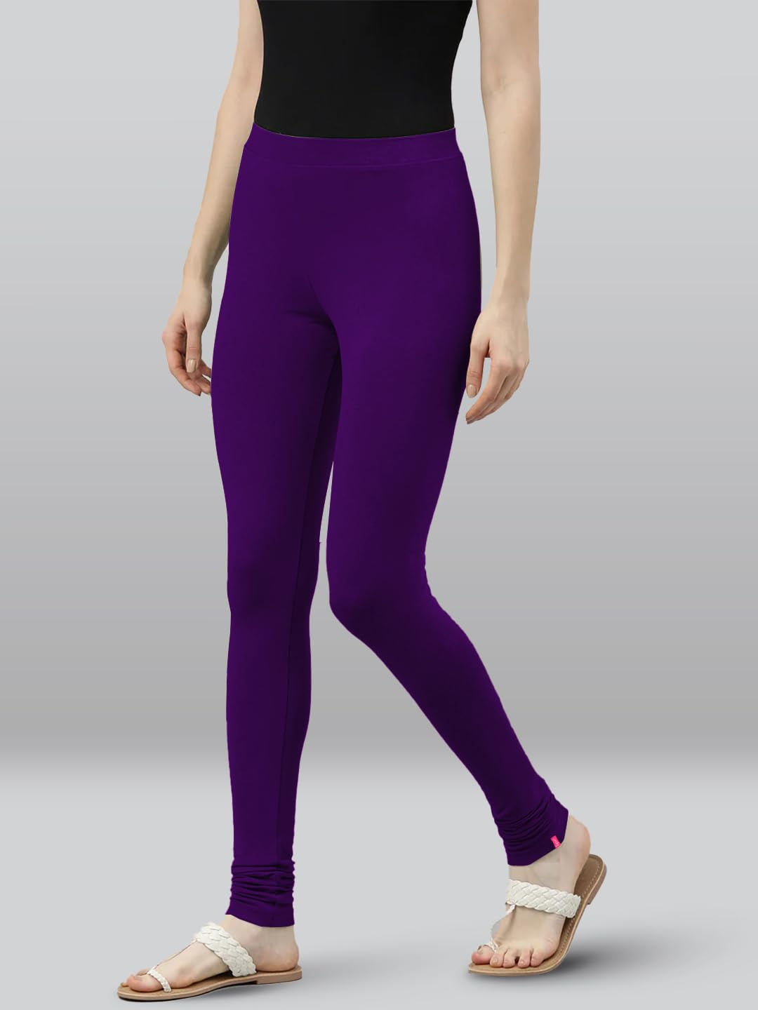 Premium Viscose Full Length Churidar Leggings for Women - Deep Orchid - Image 4