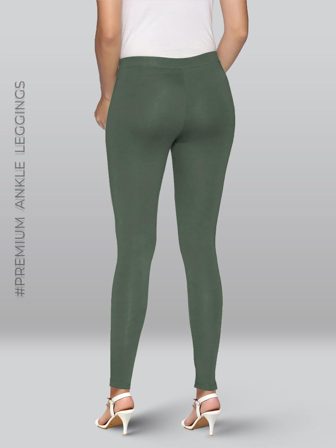 Premium Viscose Stretchable Ankle Length Leggings for Women - Steel Grey - Image 3