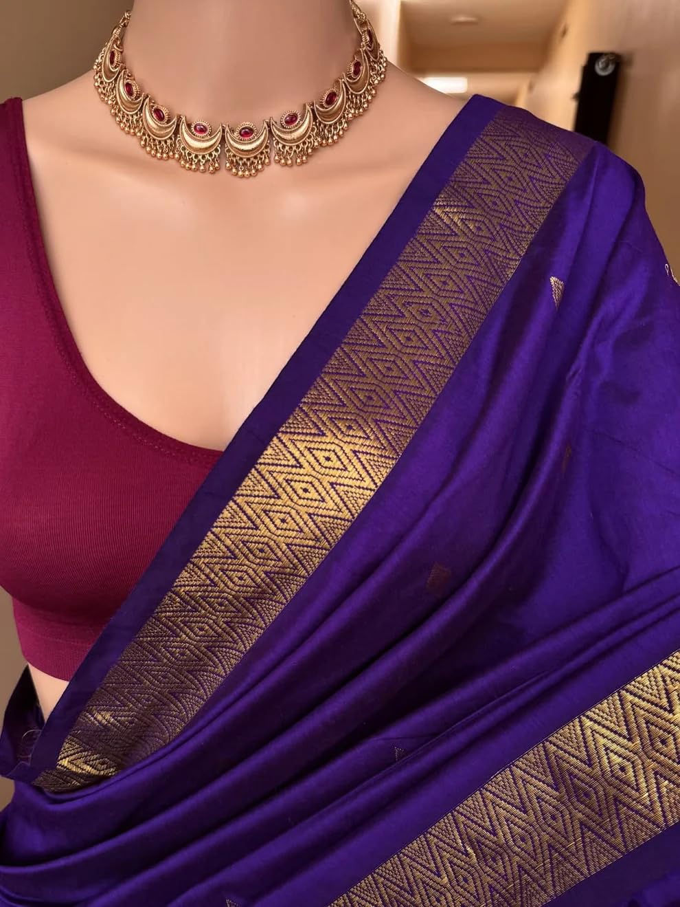 ILAIYAAL CLOTHINGS South Cotton Gadwal Saree for Women | Celebrity Inspired Traditional Ethnic Wear | Chettinad & Kalyani Cotton Sarees | Soft Cotton Saree with Blouse Piece - Nayanthara - Image 2