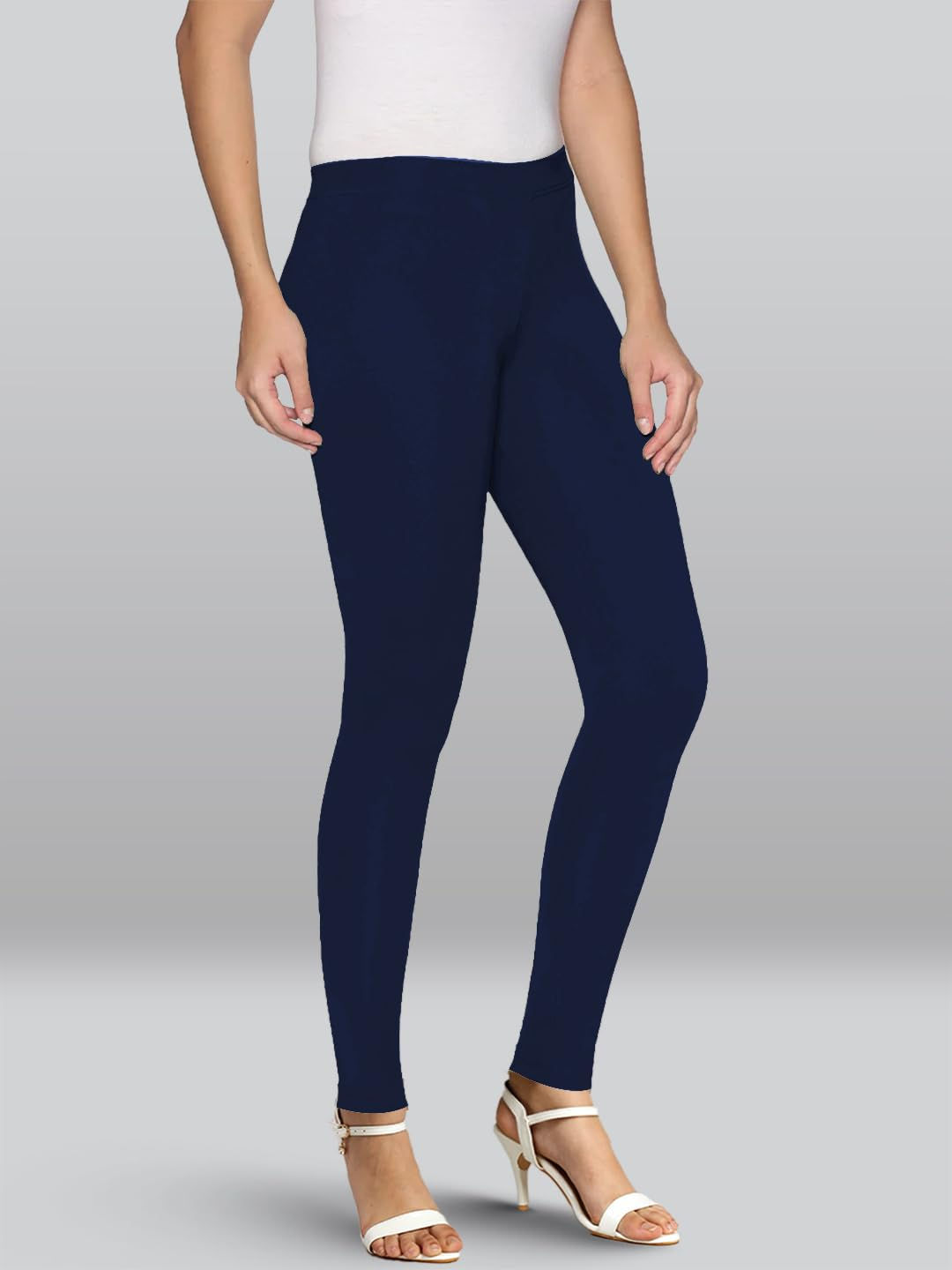 Premium Viscose Stretchable Ankle Length Leggings for Women - Midnight Navy - Image 4