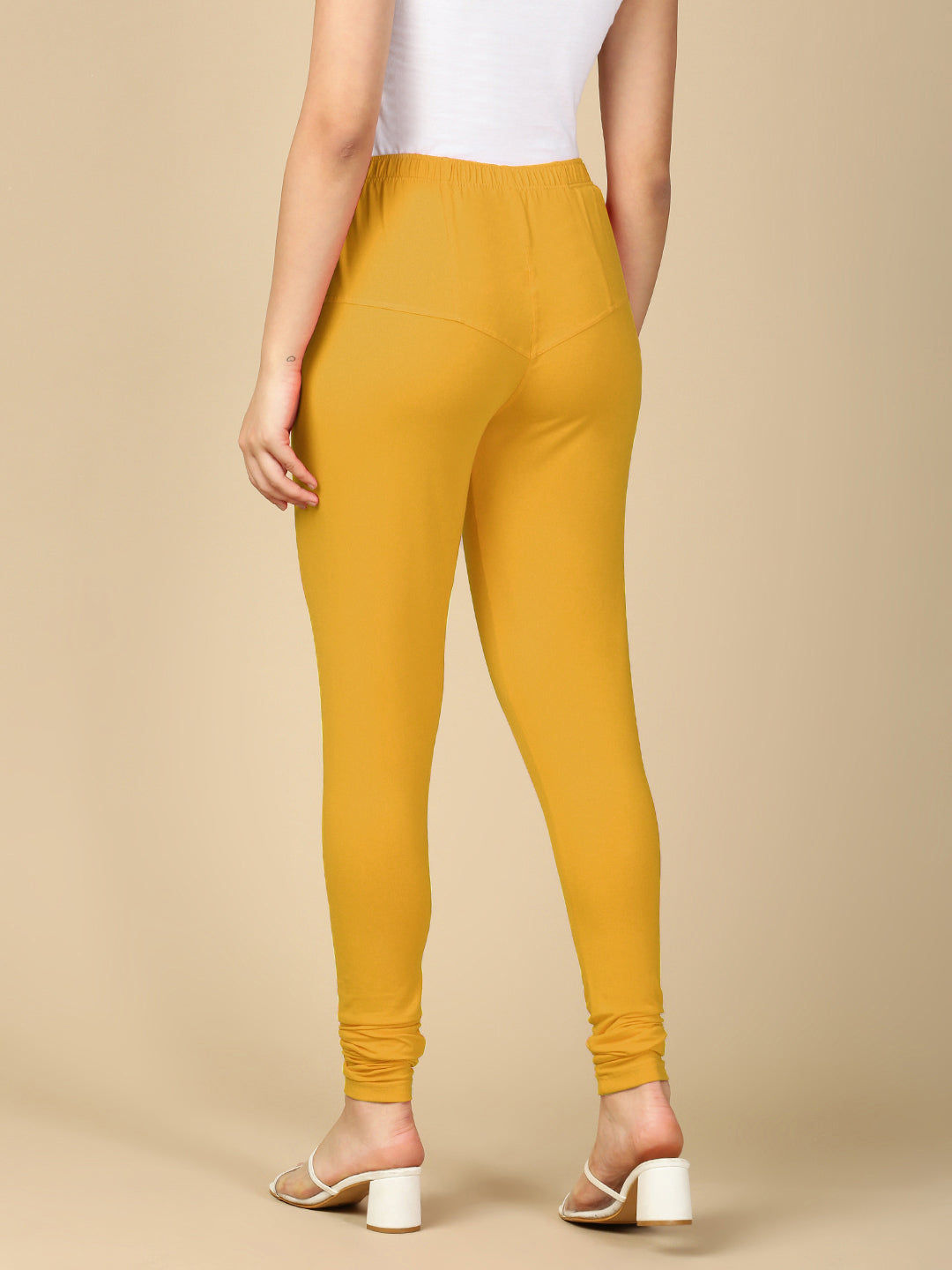 Yellow Premium Cotton Stretch Churidar