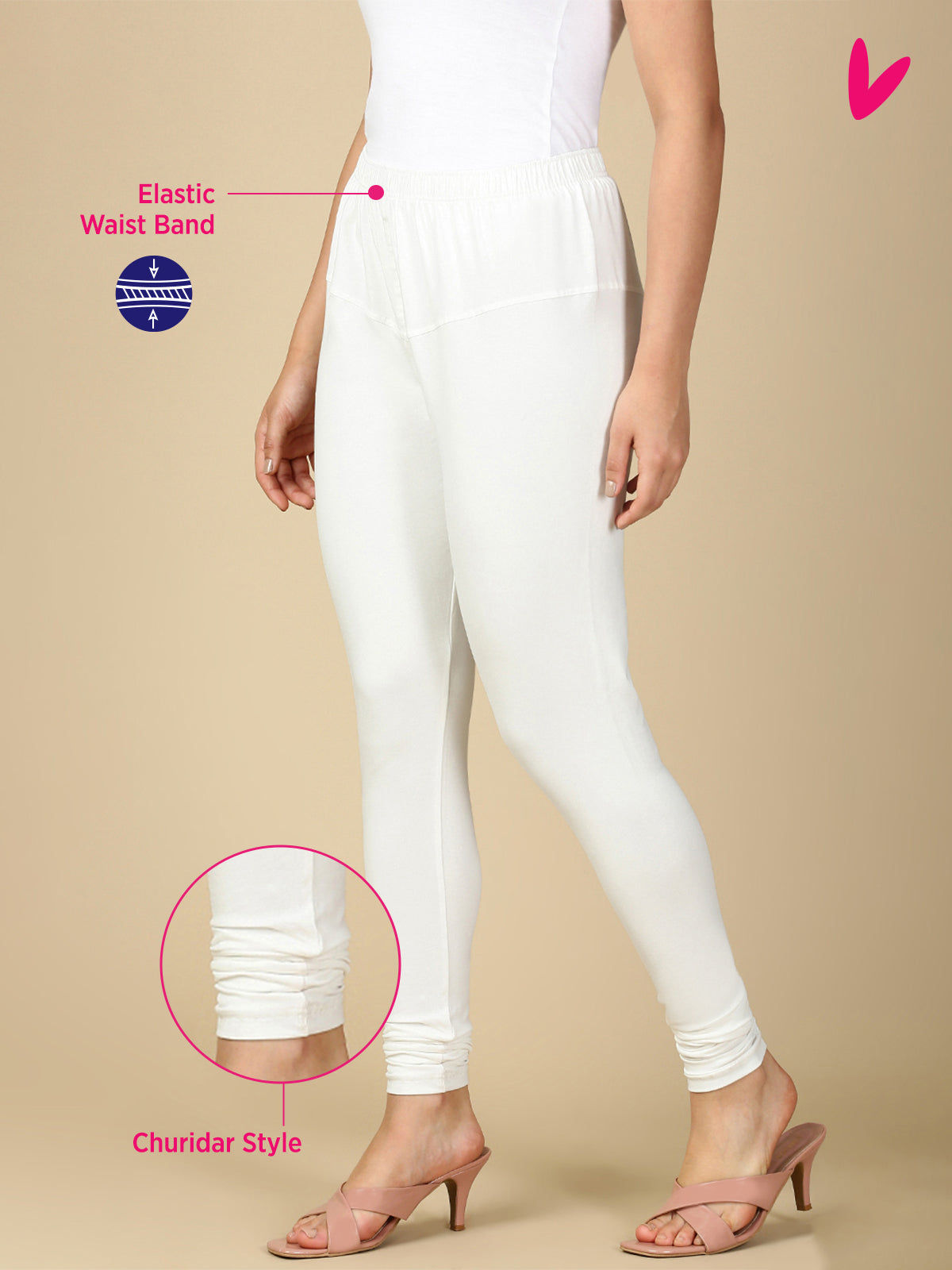 Off White Premium Cotton Stretch Churidar