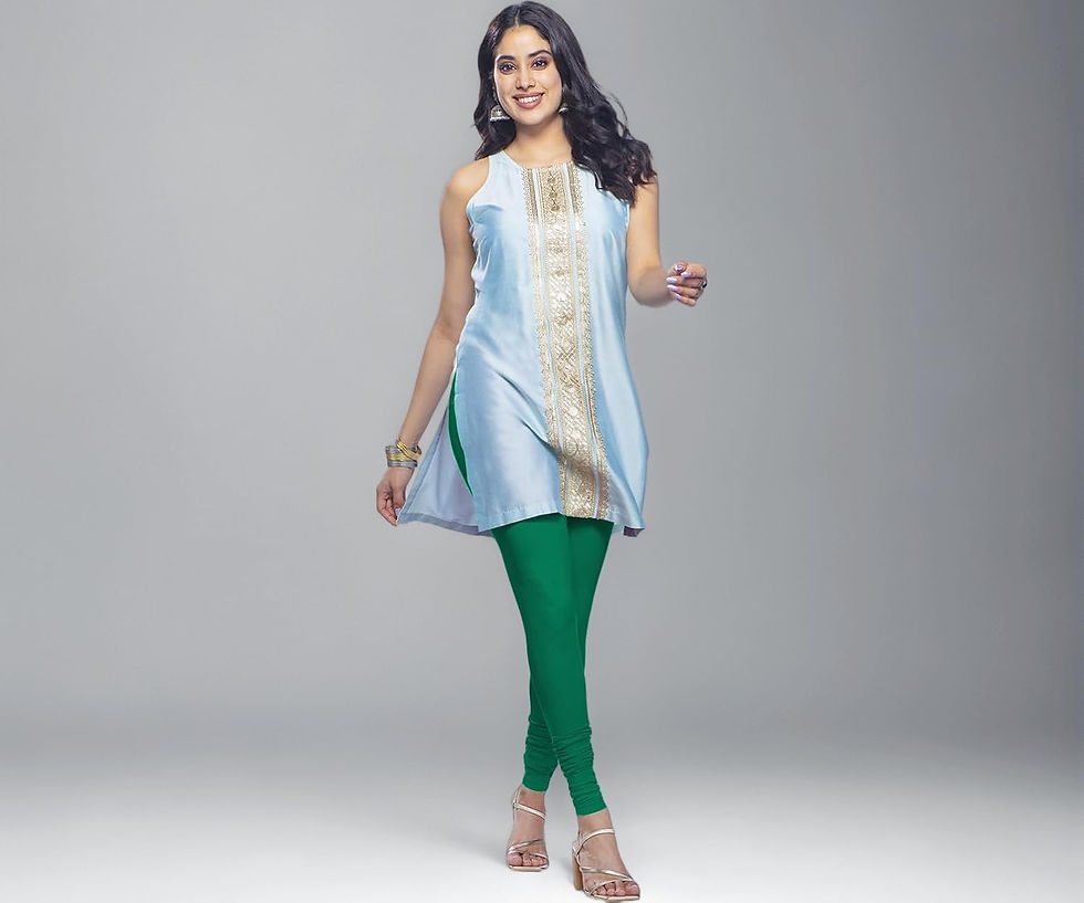 Premium Viscose Full Length Churidar Leggings for Women - Jade - Image 1