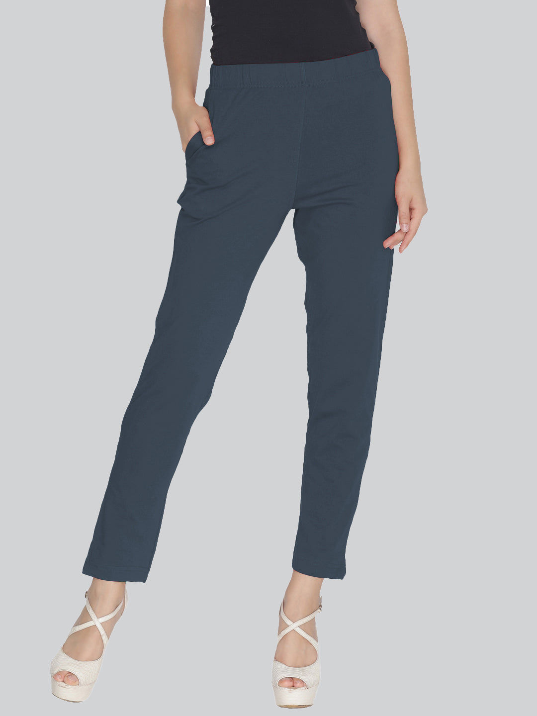 Smoke Grey Stretch Pencil Pant