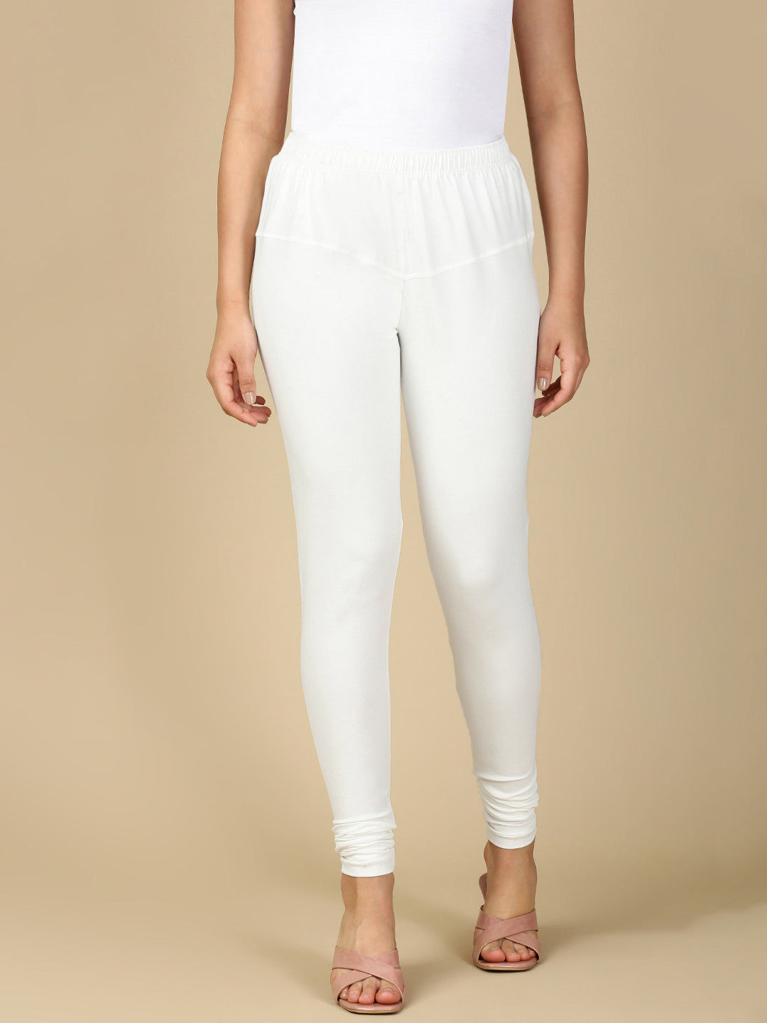 White Premium Cotton Stretch Churidar
