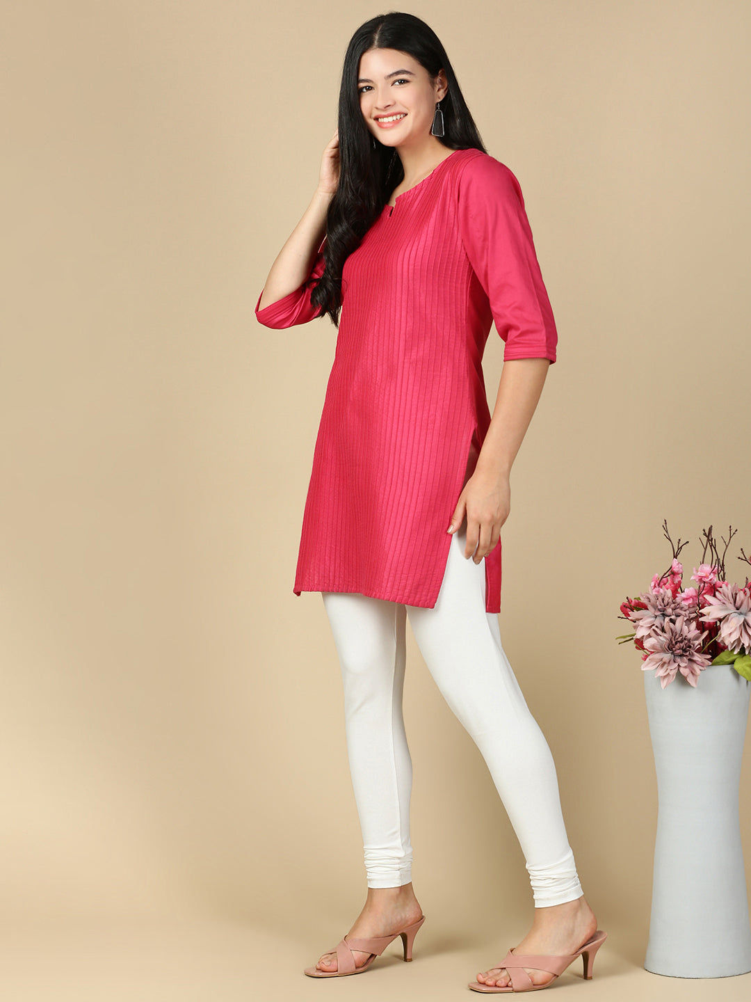 Off White Premium Cotton Stretch Churidar
