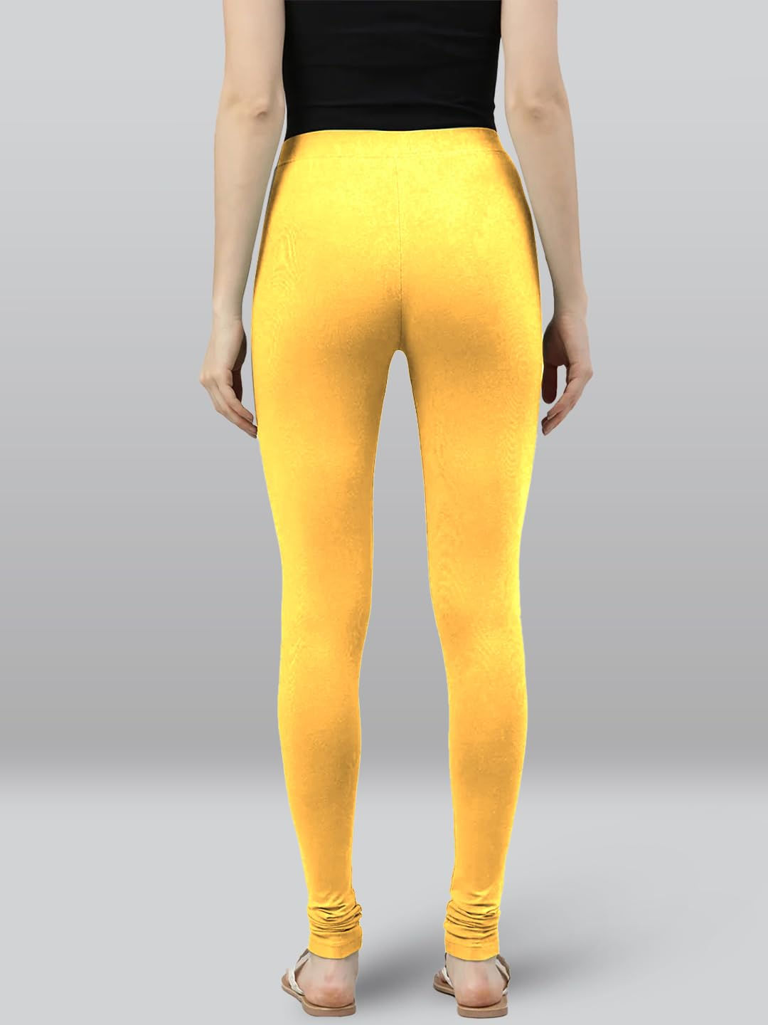 Premium Viscose Full Length Churidar Leggings for Women - Mango - Image 3