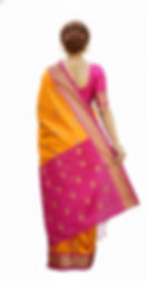 NYCEEBA Timeless Grace Paithani Sico Silk Saree (Orange/Pink)