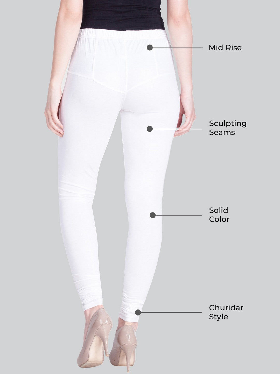 Black and White Premium Churidaar Leggings Combo - Pack of 2