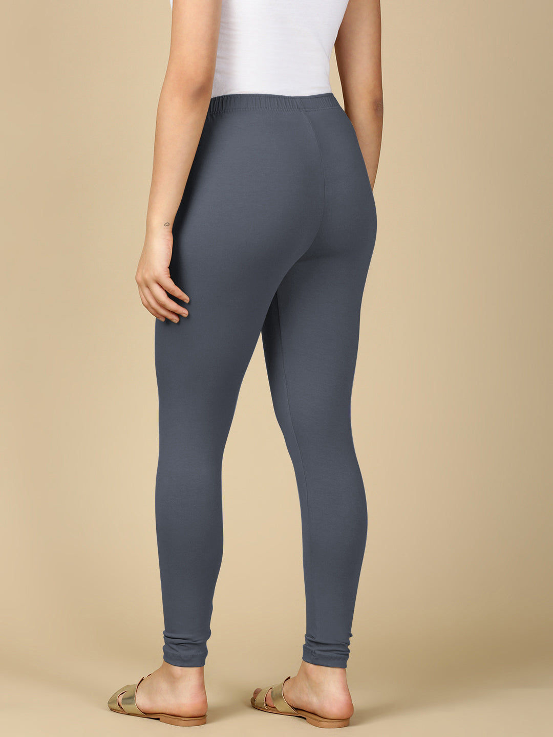 Moon Light Blue Premium Cotton Stretch Ankle Length Leggings