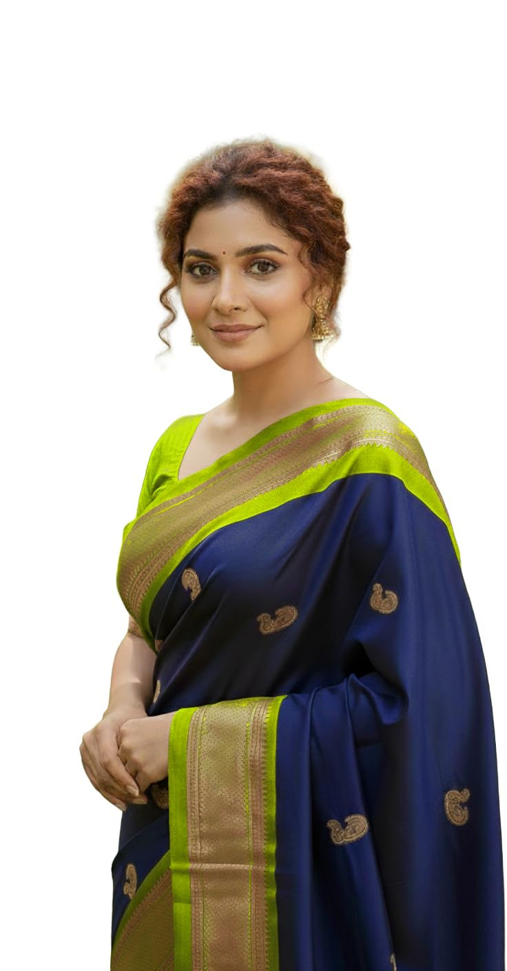 Gold Zari Woven DesignTimeless Grace Paithani Sico Silk Saree with Rich Zari Border - Image 2