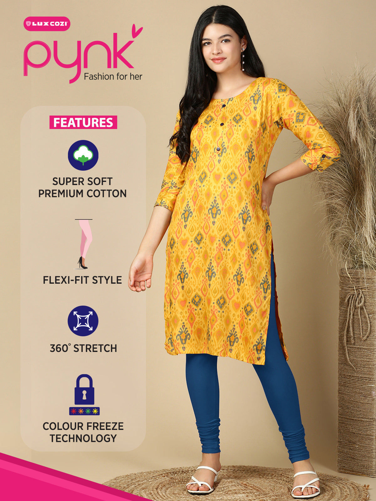 Denim Blue Premium Cotton Stretch Churidar