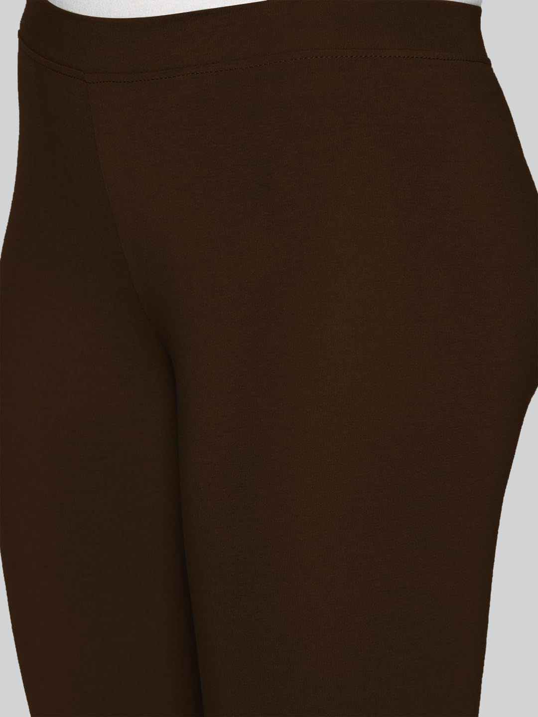 Premium Viscose Stretchable Ankle Length Leggings for Women - Dark Chocolate - Image 5